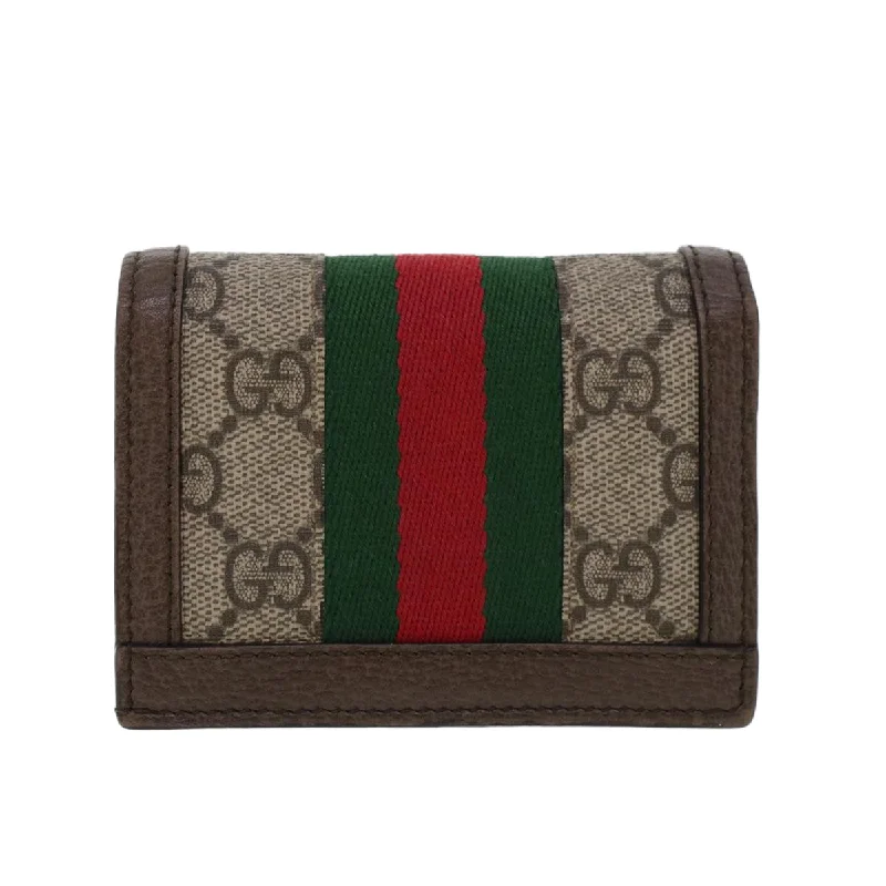 Women Gucci bags with a magnetic snap closure for easy accessGUCCI GG Canvas Web Sherry Line Ofidia Wallet Beige Red Green 523155  yk7191