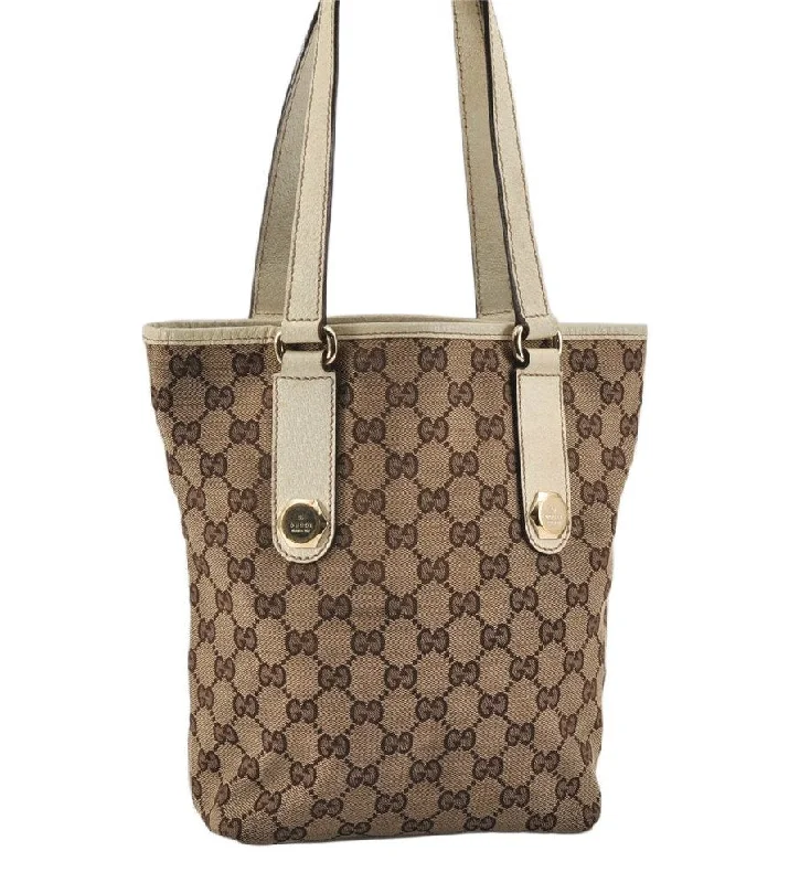 Women Gucci bags with a detachable mobile phone holderAuthentic GUCCI Charmy Shoulder Tote Bag GG Canvas Leather 153361Brown 2730K