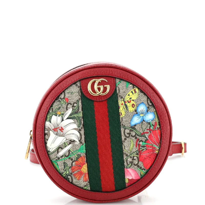 Women Gucci Sylvie bags with a leather - wrapped handleGucci Ophidia Round Backpack Flora Gg