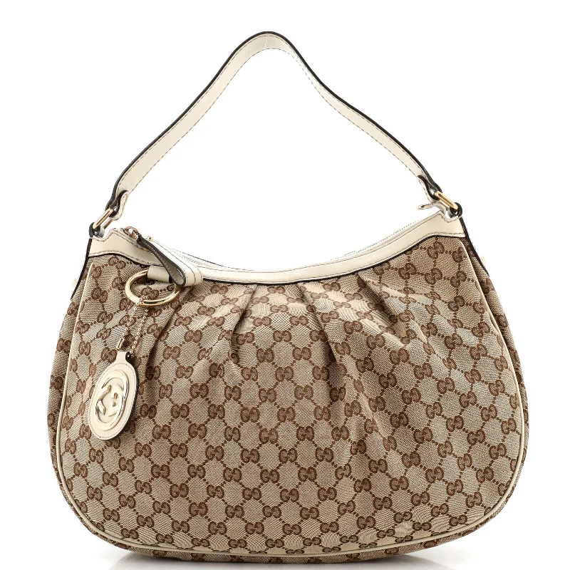 Ladies Gucci shoulder bags with a wide - width strapGucci Sukey Hobo Gg Canvas Medium