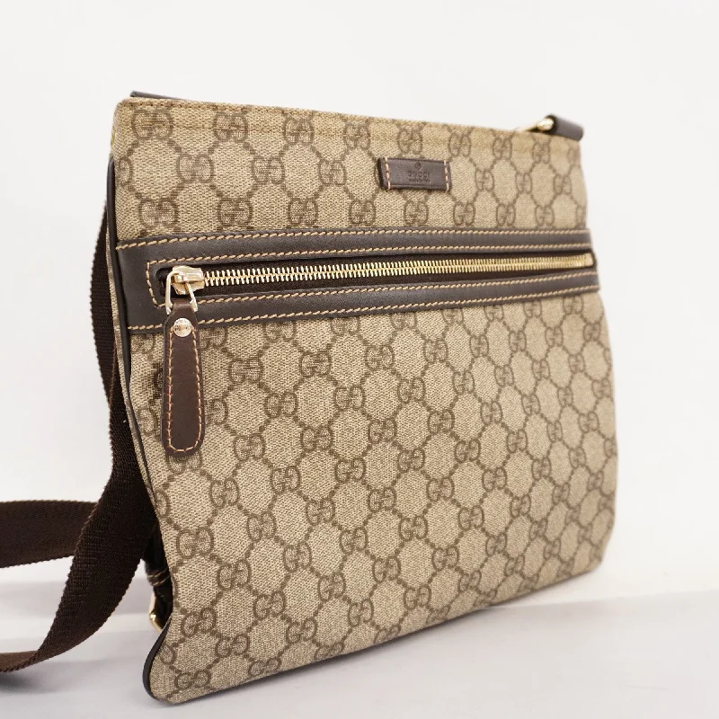 Women Gucci Sylvie bags with a leather - wrapped handleGUCCI  GG Supreme 295257 Women's Shoulder Bag Beige,Brown