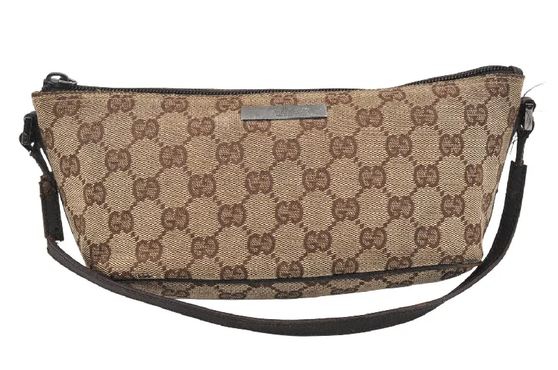 Gucci Dionysus bags for women with tiger - head claspsAuthentic GUCCI Hand Bag Pouch Purse GG Canvas Leather 07198 Brown Junk 2410K