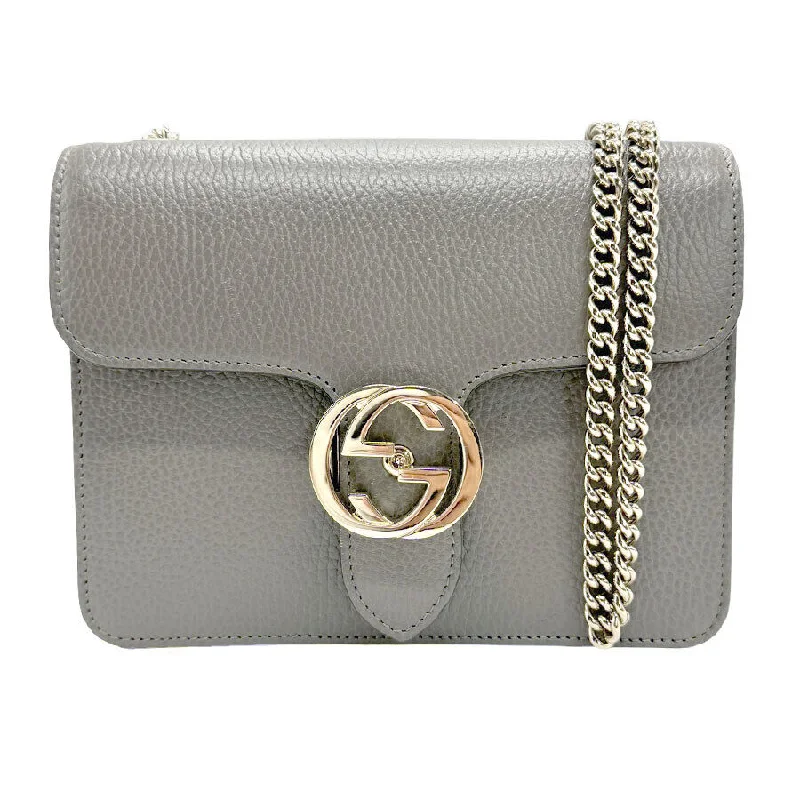 Women Gucci Sylvie bags with a leather - wrapped handleGucci Interlocking G Chain Shoulder