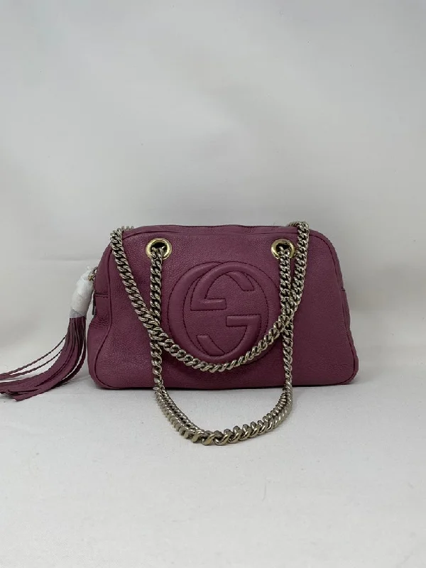 Gucci tote bags for women with a double - handle designGucci Burgundy Leather Camera Bag Gold Chain Strap Medium Size