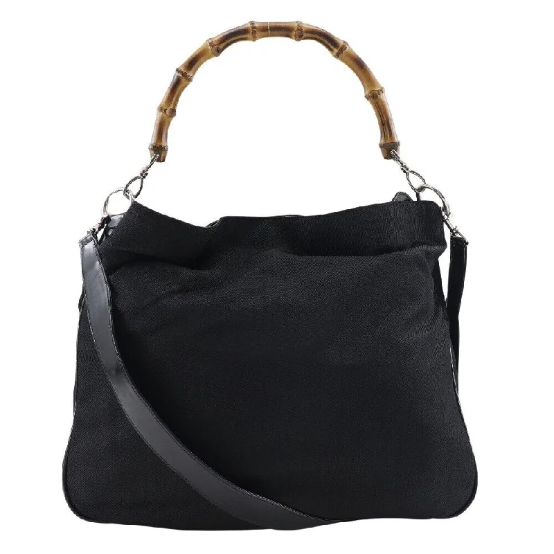 Women Gucci Sylvie bags with a leather - wrapped handleGucci Handbag Nylon Canvas/Bamboo Women