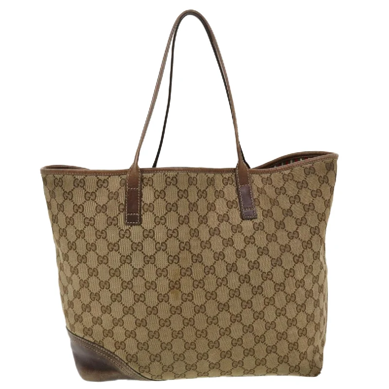 Gucci handbags for women with a patent - leather finishGUCCI GG Canvas Tote Bag Beige 169945  th3742