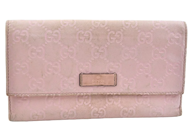 Women Gucci Sylvie bags with a detachable ribbon detailAuthentic GUCCI Guccissima GG Leather Long Wallet Purse 203573 Pink L0558