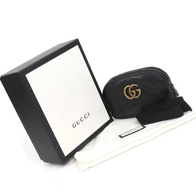 Women Gucci Sylvie bags with a leather - wrapped handleGucci Gg Marmont Key Pouch Case Black