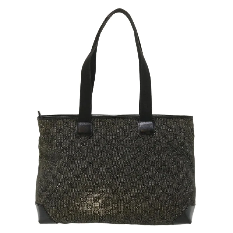 Women Gucci Sylvie bags with a leather - wrapped handleGUCCI GG Canvas Tote Bag Black 34339  am3809