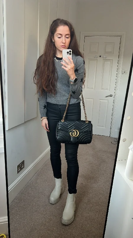 Women Gucci bags with a detachable mobile phone holderGucci GG Black Marmont Medium Shoulder Bag (RRP £2,070)