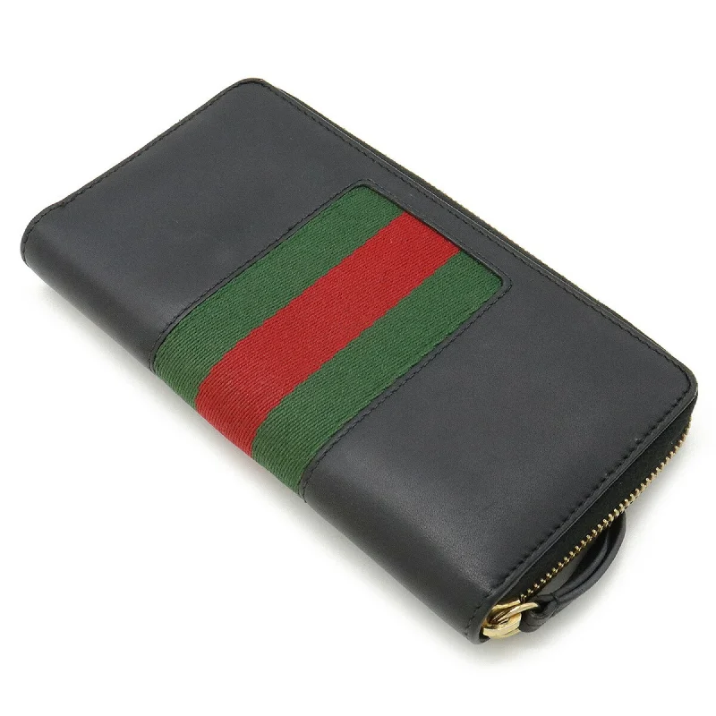 Small - sized Women Gucci shoulder bags for evening outingsGUCCI SYLVIE Zip Around Round Long Wallet Leather Black 476083