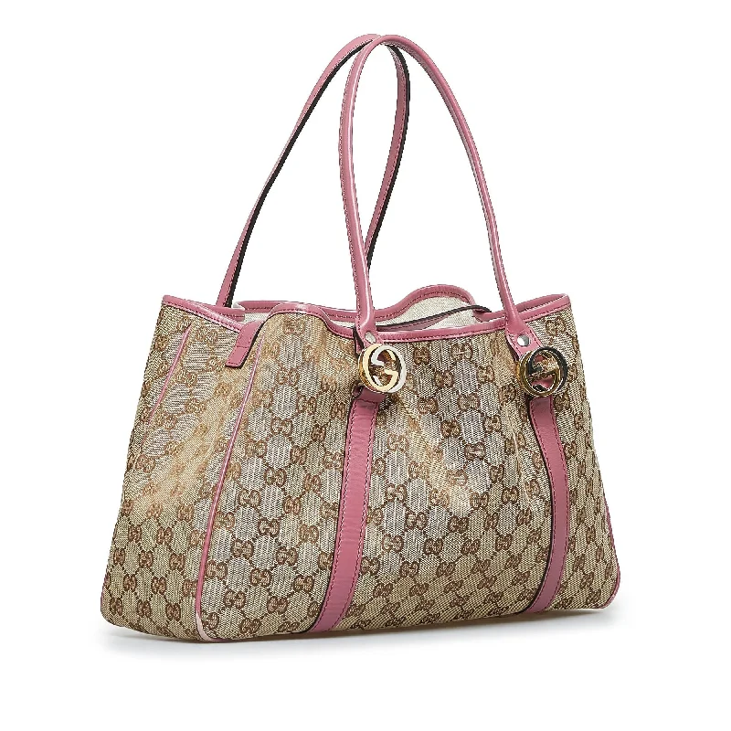 Women Gucci crossbody bags with a printed floral patternGucci GG Canvas Twins Tote (SHG-IBz3MT)