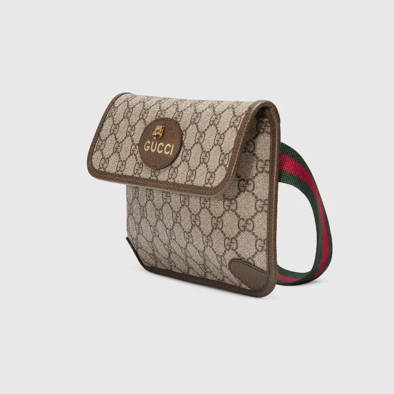 Gucci tote bags for women with a water - resistant coatingGucci GG Supreme Belt Bag Brown Trims