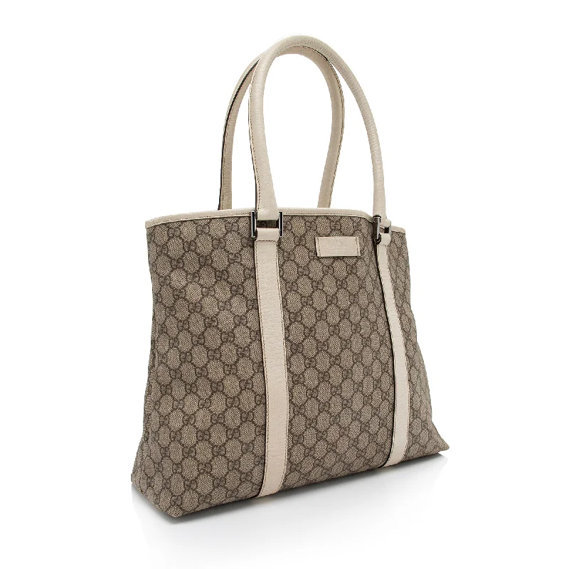 Women Gucci Sylvie bags with a crystal - embellished web stripeGucci GG Supreme Joy Large Tote (SHF-pFvhGm)