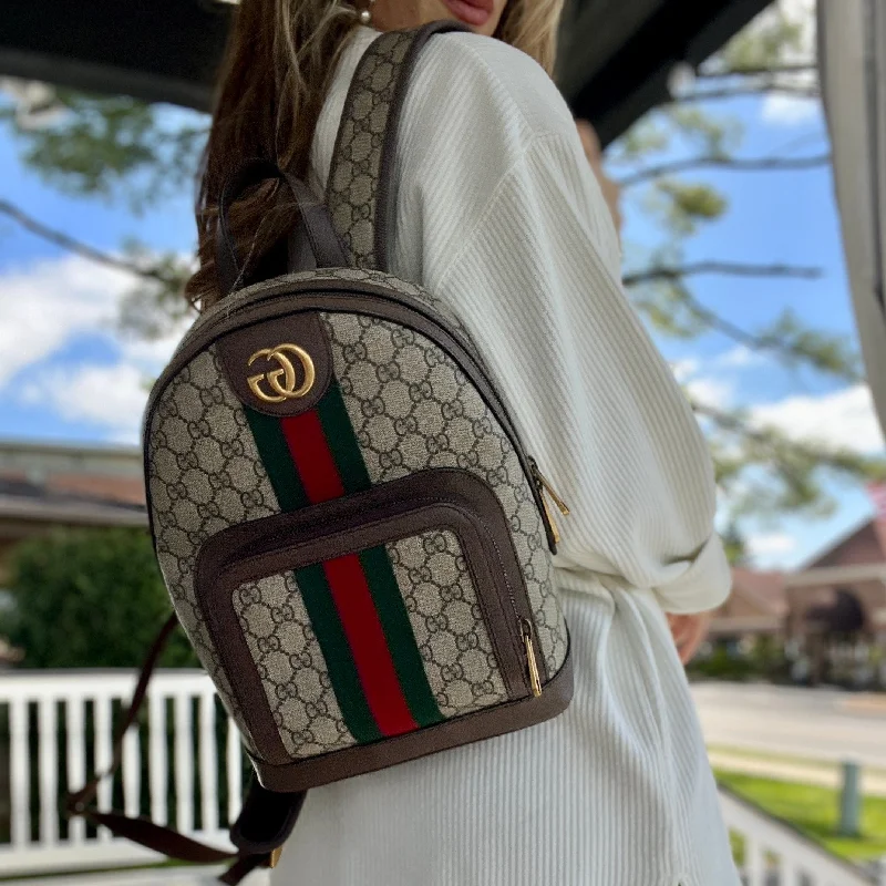 Gucci handbags for women with a metal - framed claspGucci GG Supreme Ophidia Backpack - Small