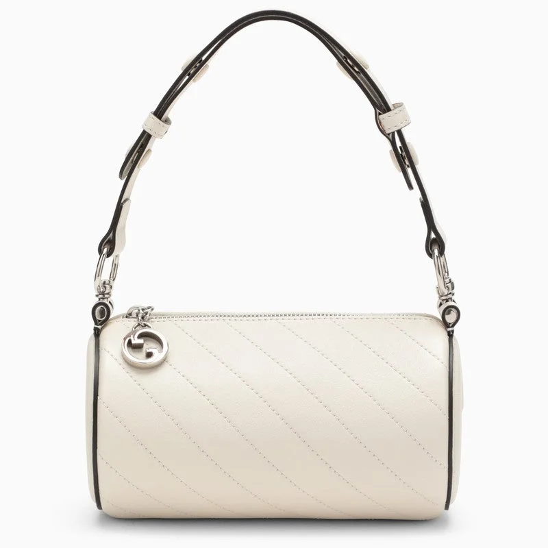 Women Gucci bags with a front - flap pocket for quick - access itemsGucci Gucci Blondie Mini White Leather Bag Women