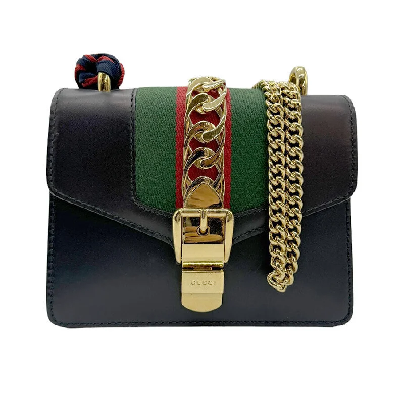 Gucci tote bags for women with a water - resistant coatingGucci Sylvie Shoulder Bag Navy