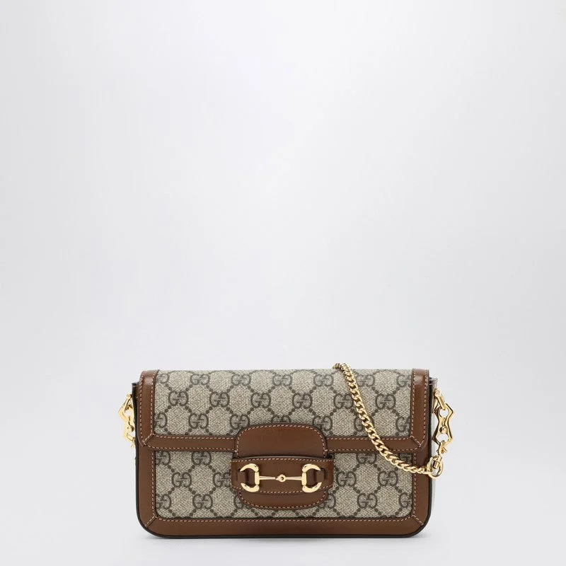 Gucci handbags for women with a beaded trimGucci Gucci Horsebit 1955 Beige/Leather Bag Women