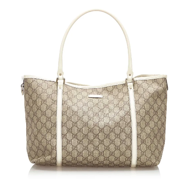 Women Gucci bags with a zip - around closure for securityGucci GG Supreme Joy Tote Bag (SHG-18214)