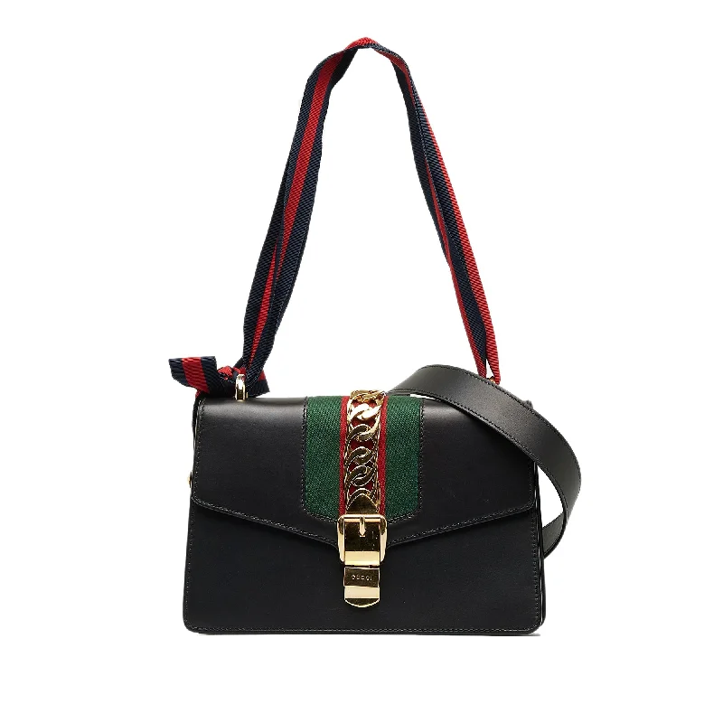 Gucci tote bags for women with a spacious interiorGucci Sylvie Small Black Leather