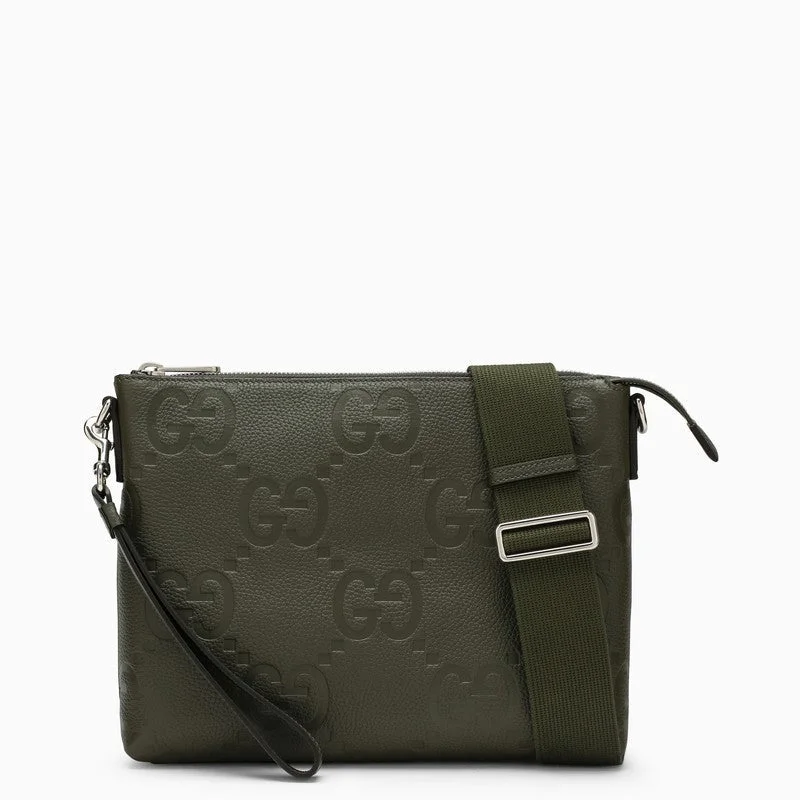 Gucci crossbody bags for women with adjustable leather strapsGucci Green Jumbo Gg Shoulder Bag Men