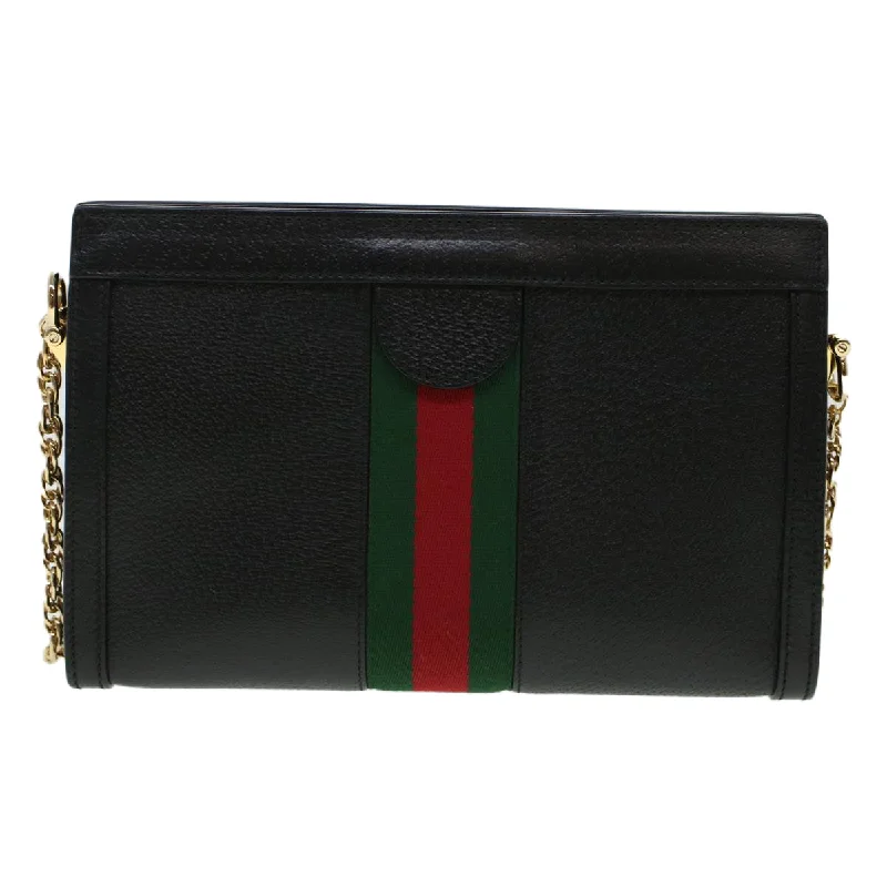 Ladies Gucci handbags with a detachable coin purse insideGUCCI Ophdia GG Chain Web Sherry Line Shoulder Bag Black Red 503877  44699A