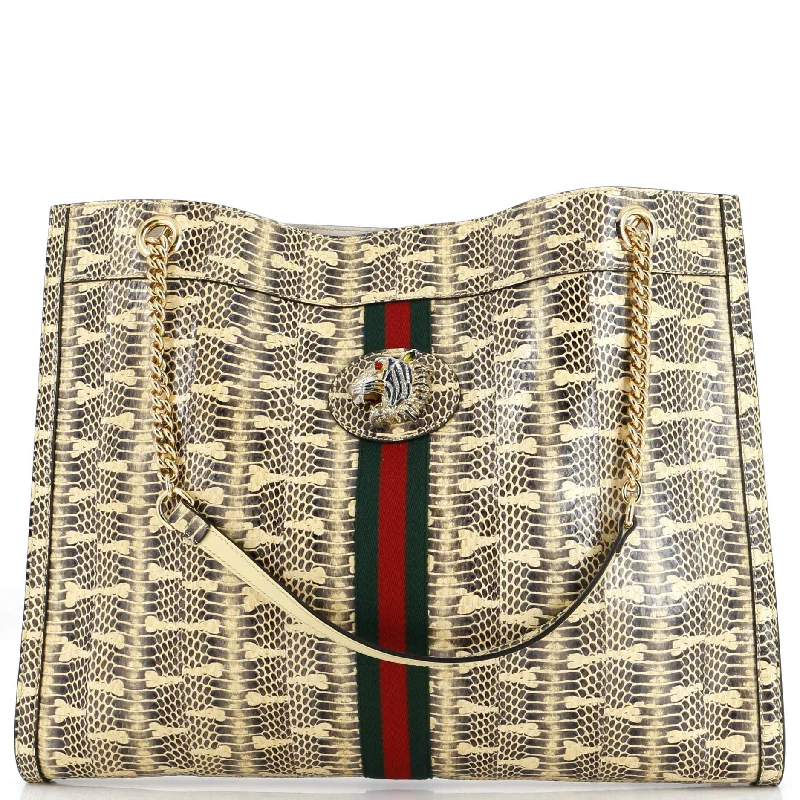 Ladies Gucci Dionysus bags in a pastel colorGucci Rajah Chain Tote Snakeskin Large