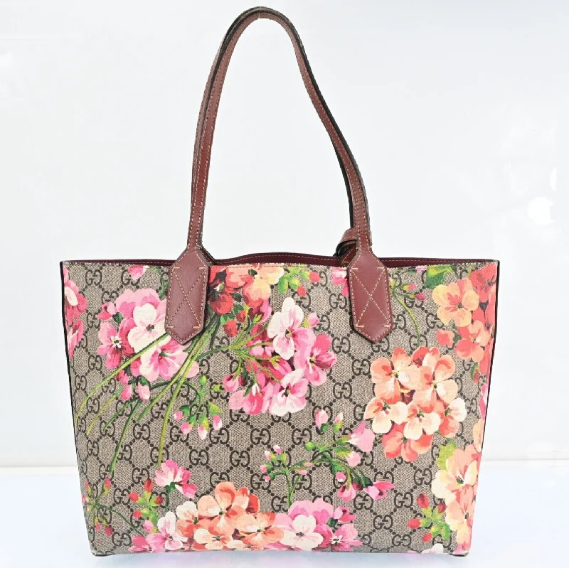 Ladies Gucci Dionysus bags with a chain - link shoulder strapGucci Gg Supreme Canvas Blooms Tote