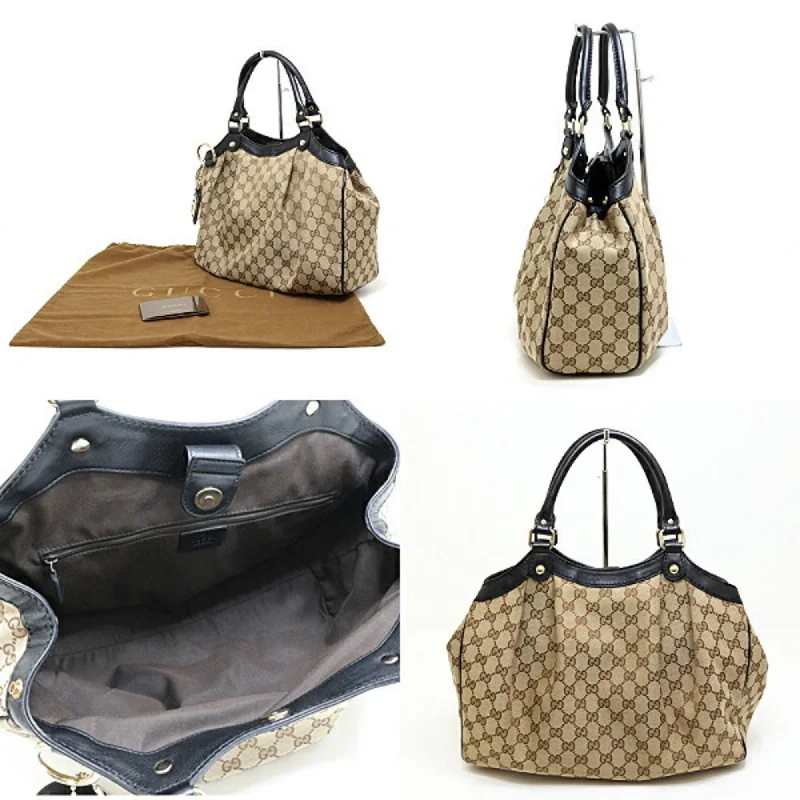 Women Gucci bags with a zippered interior pocketGUCCI Sookie GG Canvas Tote Bag 211944 Handbag Beige