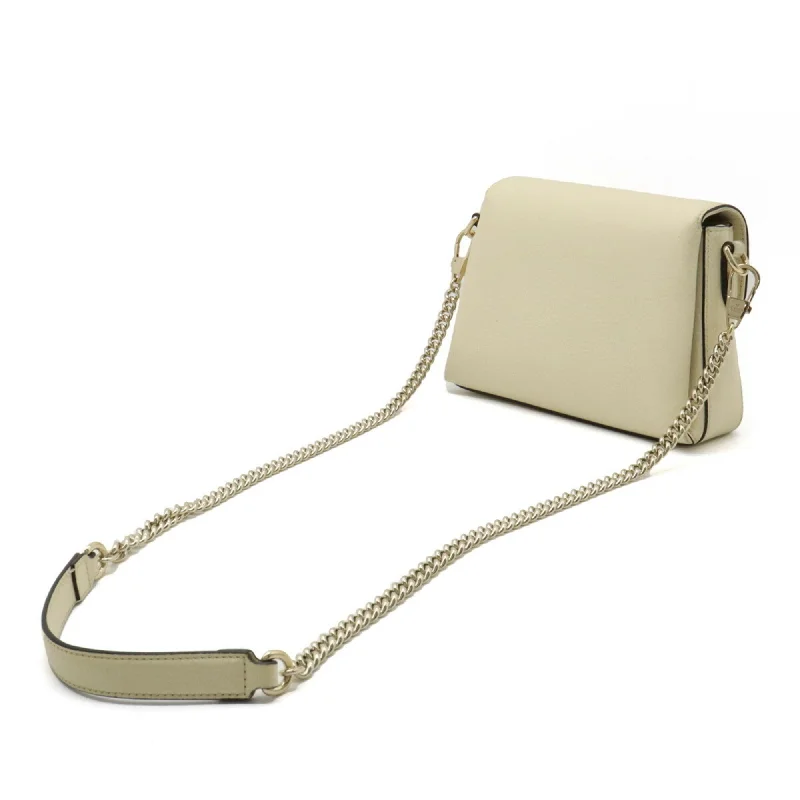 Gucci handbags for women with a metal - framed claspGUCCI Interlocking G Chain Shoulder Bag Clutch Ivory 607720