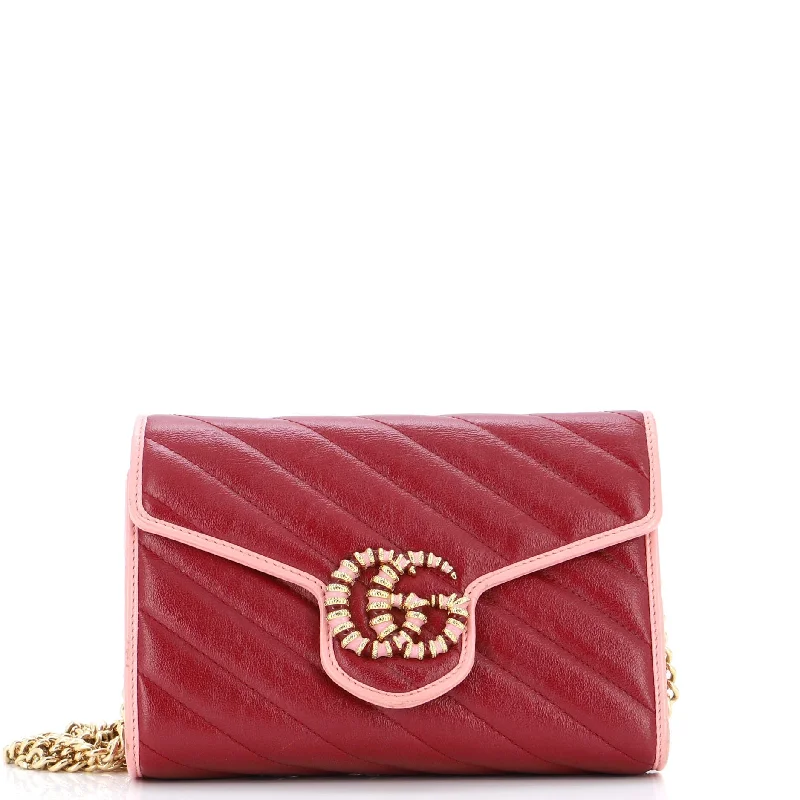 Women Gucci Sylvie bags with a crystal - embellished web stripeGucci Gg Marmont Chain Wallet Diagonal