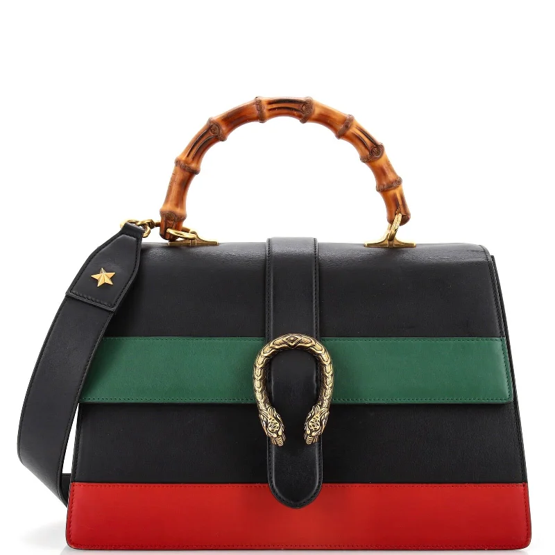 Ladies Gucci Dionysus bags with a chain - link shoulder strapGucci Dionysus Bamboo Top Handle Bag