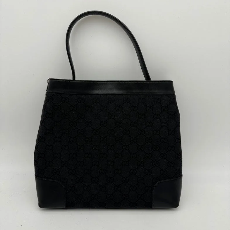 Ladies Gucci Dionysus bags with a chain - link shoulder strapGucci Black Canvas Shoulder Bag Handbag Leather Trim Medium