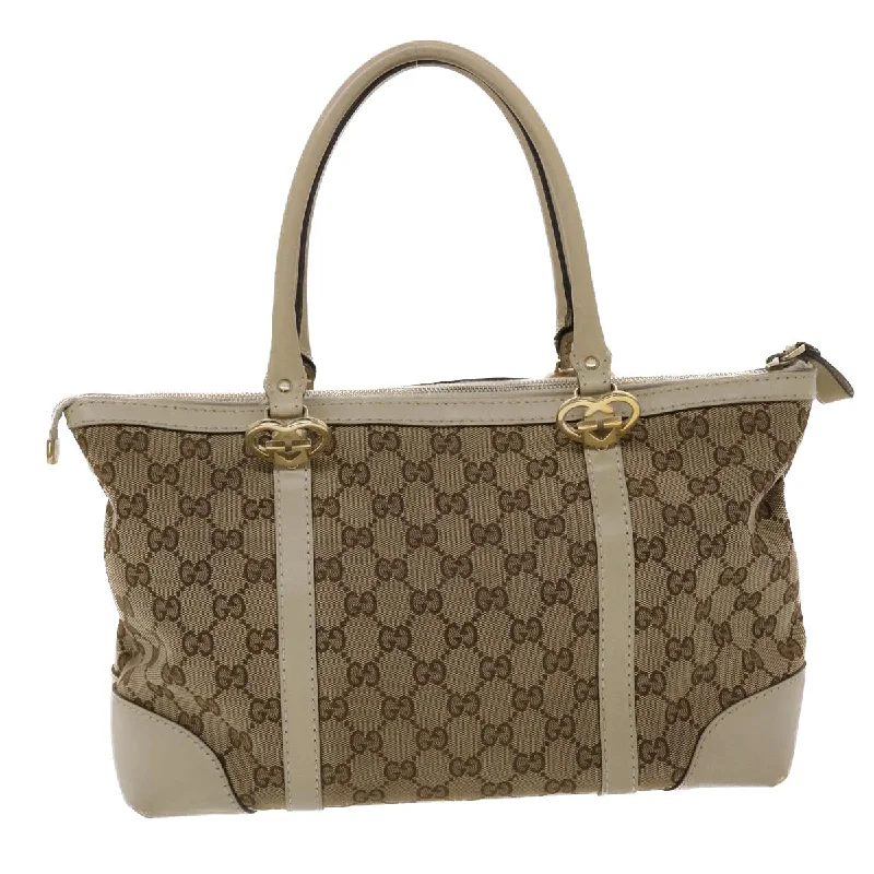 Gucci crossbody bags for women with adjustable leather strapsGUCCI GG Canvas Tote Bag Leather Beige 257069  am4730