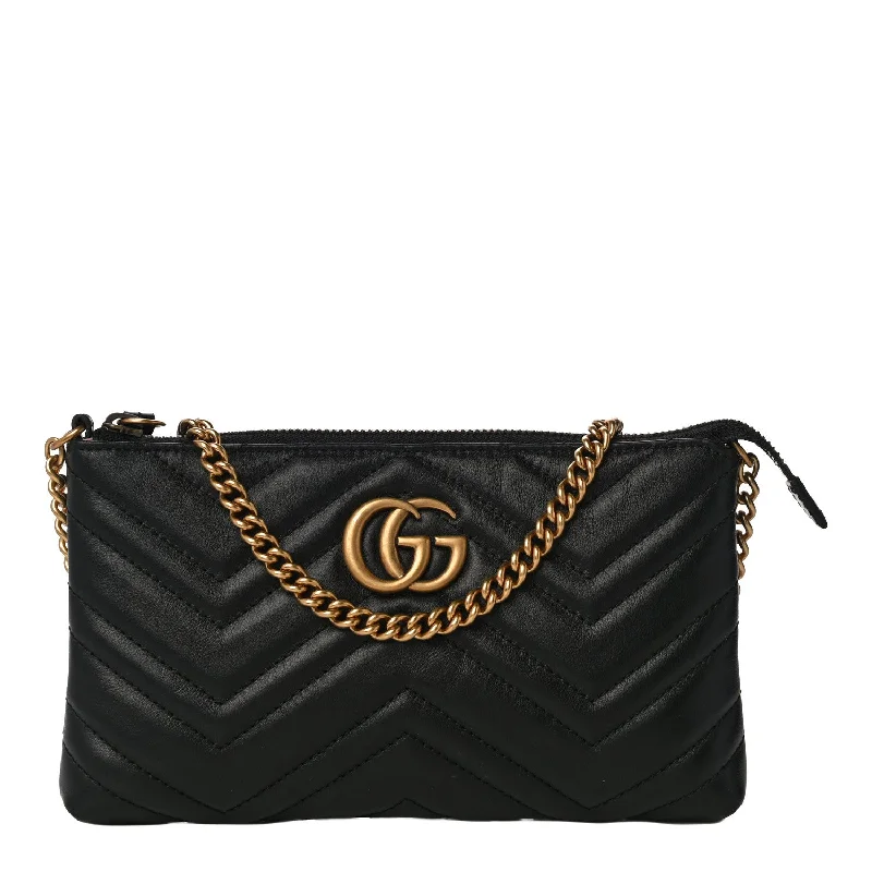 Gucci handbags for women with a beaded trimGUCCI GG CALFSKIN MATELASSE MARMONT MINI CHAIN BAG