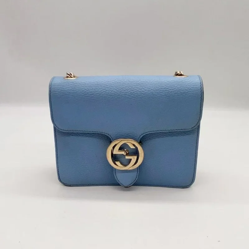 Medium - sized Women Gucci handbags for everyday useGucci Blue Leather Small Shoulder Bag