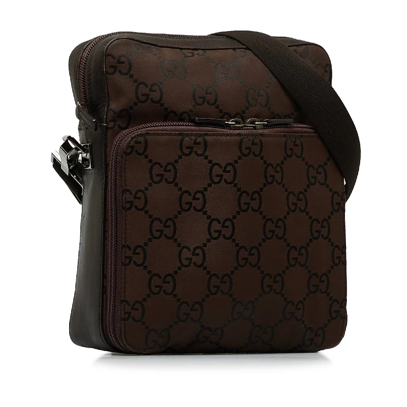 Gucci Marmont bags for women with a contrast - colored interiorGucci Crossbody Bag Brown GG Nylon