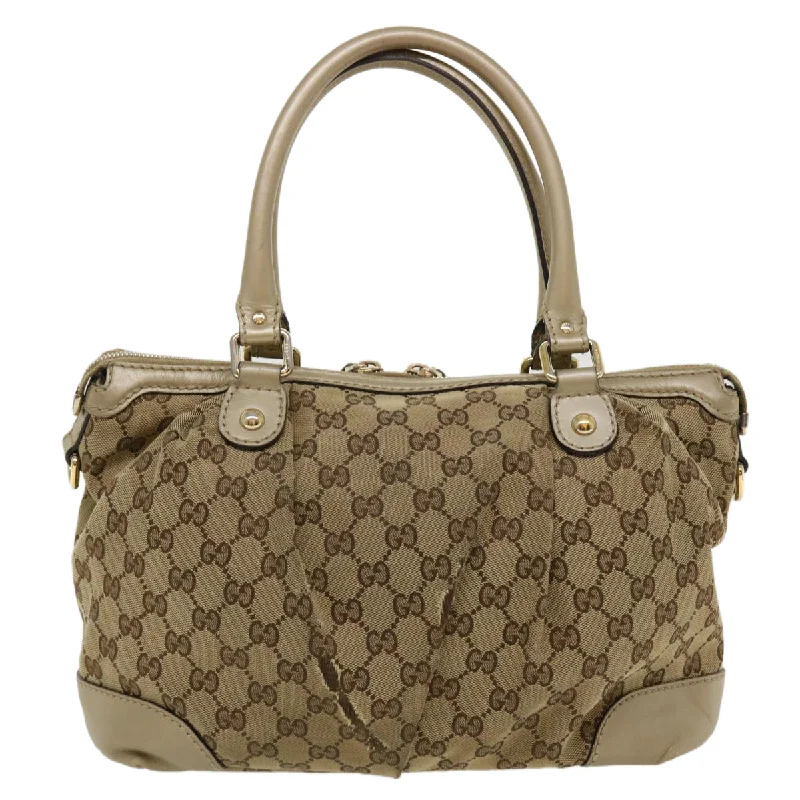 Women Gucci bags with interlocking G hardware for a classic lookGUCCI GG Canvas Shoulder Bag Beige 247902  ro787