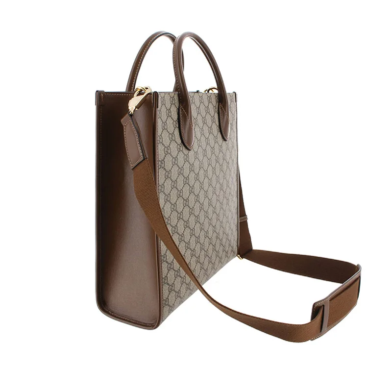 Women Gucci bags with a magnetic snap closure for easy accessGucci Interlocking G Handbag Brown GG Supreme Canvas