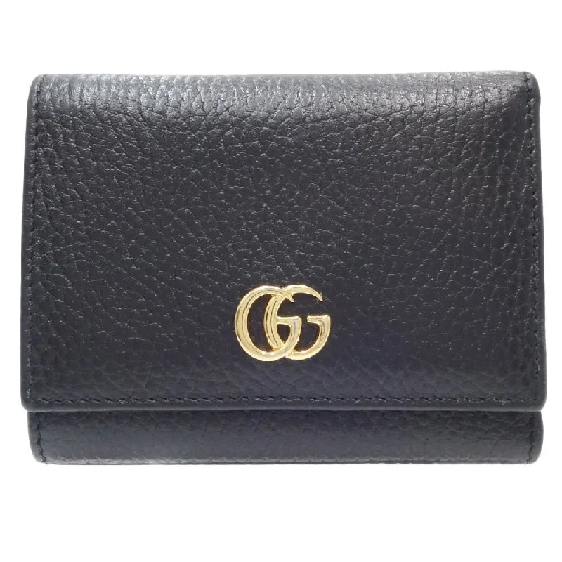 Women Gucci bags with a front - flap pocket for quick - access itemsGucci Petit Marmont Compact Wallet