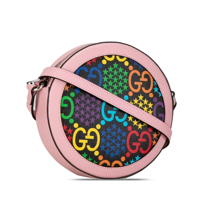 Gucci tote bags for women with a double - handle designGucci Gg Supreme Psychedelic Round