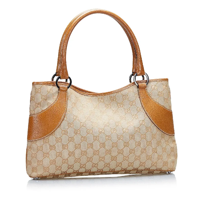 Women Gucci bags with a zippered interior pocketGucci GG Canvas Tote (SHG-zoqUCU)