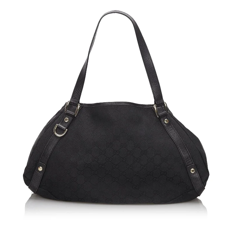 Gucci handbags for women with a patent - leather finishGucci Black Canvas Fabric GG Pelham Tote Bag Italy