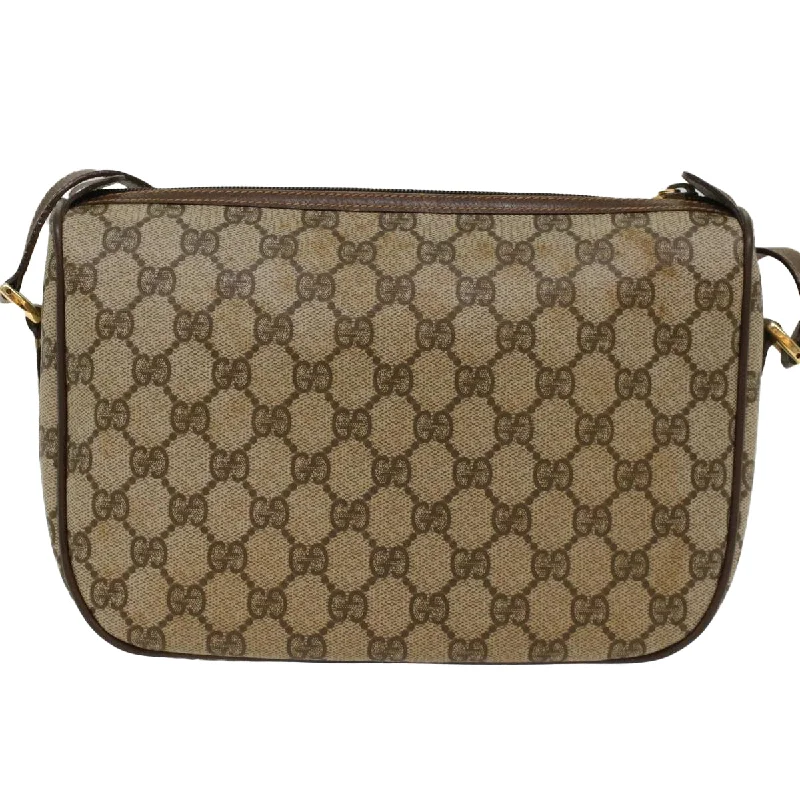 Women Gucci crossbody bags in a bold red colorGUCCI GG Canvas Web Sherry Line Shoulder Bag PVC Leather Beige Green  47988