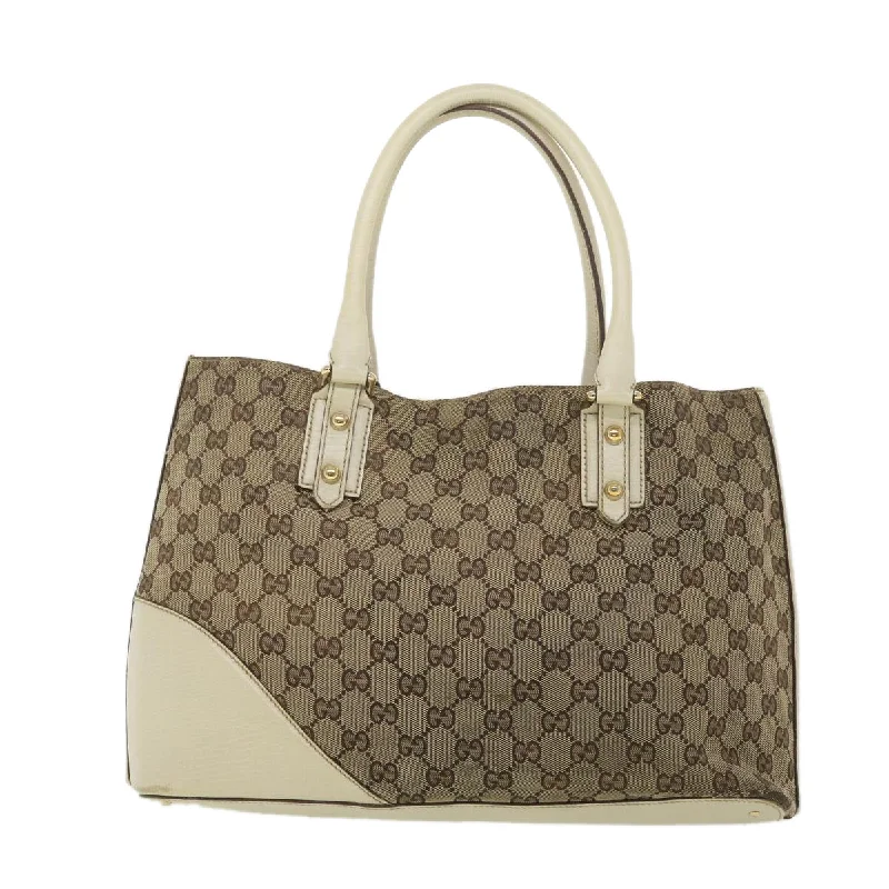 Gucci tote bags for women with a printed Gucci logoGUCCI GG Canvas Sherry Line Shoulder Bag Beige 137385  th3490