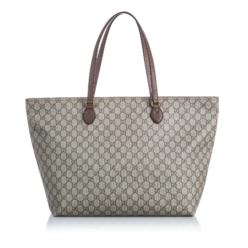 Medium - sized Women Gucci handbags for everyday useGucci Brown GG Supreme Large Ophidia Soft Tote ITALY