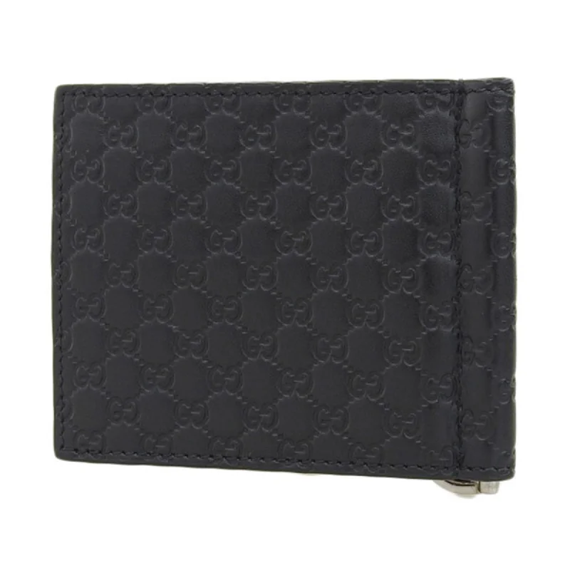 Gucci handbags for women with a beaded trimGUCCI Micro sima Leather Money Clip Bifold Wallet 544478 Black Men's