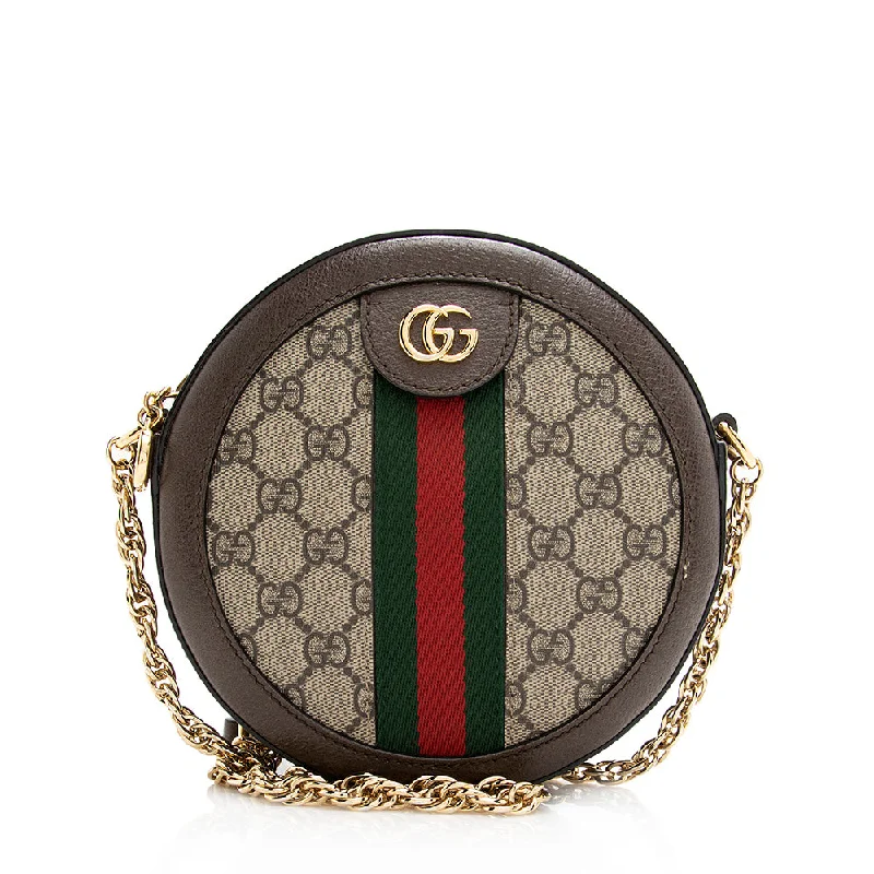 Gucci tote bags for women with a spacious interiorGucci GG Supreme Ophidia Round Mini Shoulder Bag