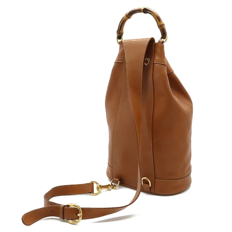 Women Gucci bags with interlocking G hardware for a classic lookGUCCI Bamboo Shoulder Bag Leather Camel Brown 003.2113.0036