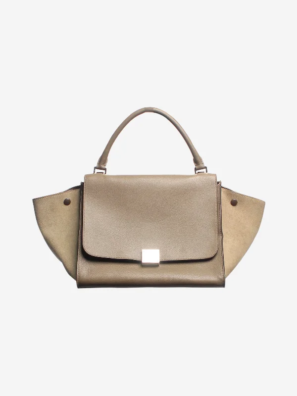 Khaki Trapeze leather handbag